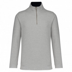 Trucker  sweat-shirt piqué col zippé homme