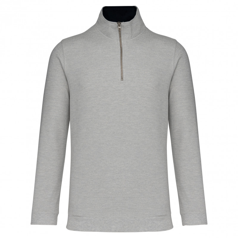 Trucker  sweat-shirt piqué col zippé homme