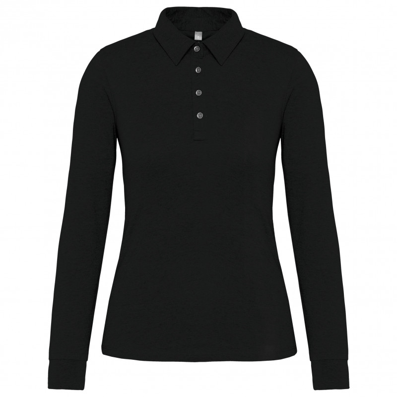 Polo jersey manches longues femme