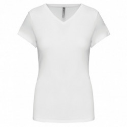 T-shirt col V manches courtes femme