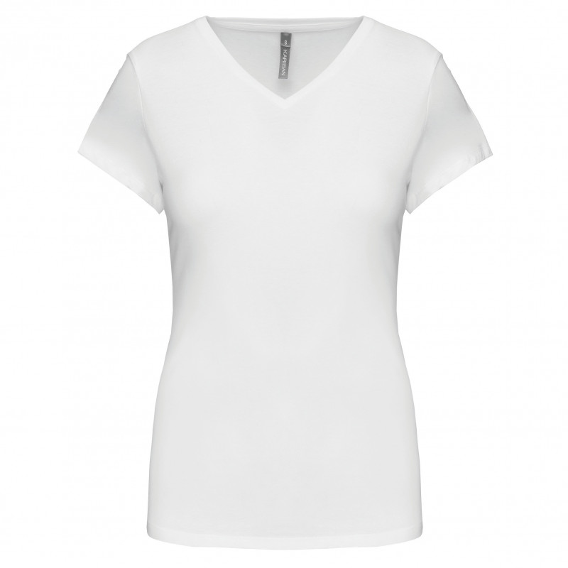 T-shirt col V manches courtes femme