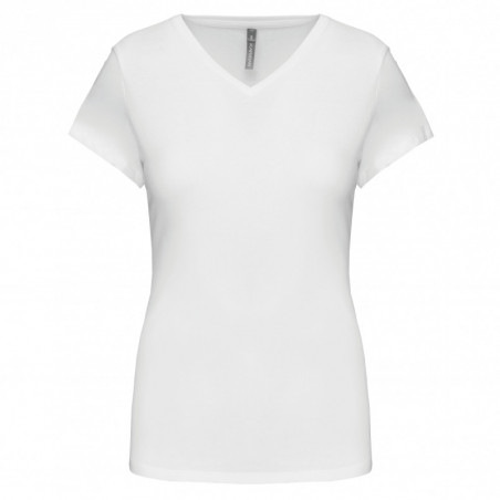 T-shirt col V manches courtes femme