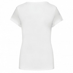 T-shirt col V manches courtes femme