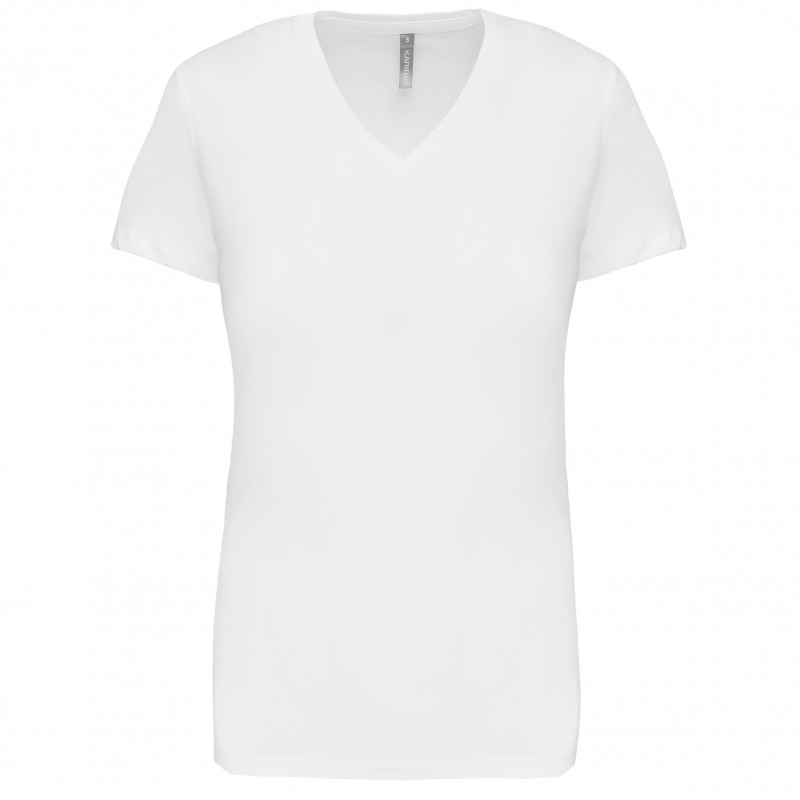 T-shirt col V manches courtes femme