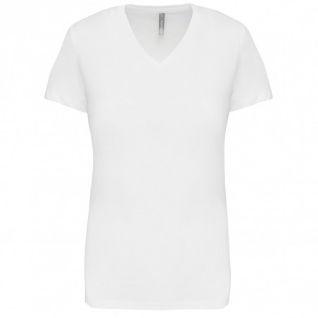 T-shirt col V manches courtes femme