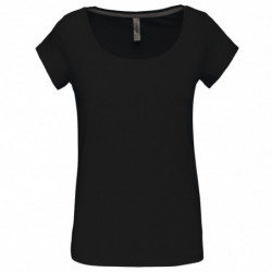 T-shirt col bateau manches courtes femme