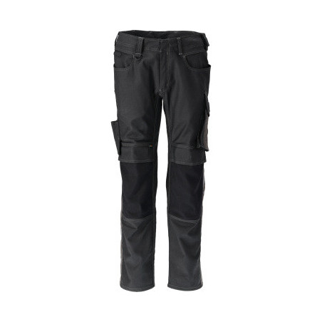 Pantalon avec poches genouillères - bicolore   Cotton+  surfaces rétroréfléchissantes - UNIQUE MASCOT®