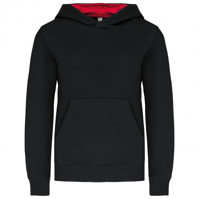 Sweat-shirt capuche contrastée enfant