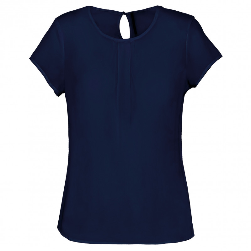 Blouse crêpe manches courtes femme