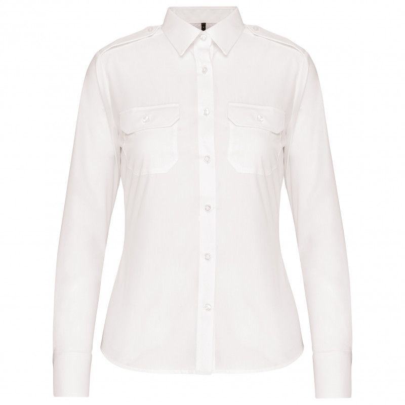 Chemise pilote manches longues femme