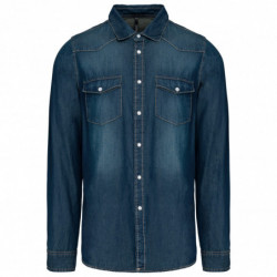 Chemise denim manches longues