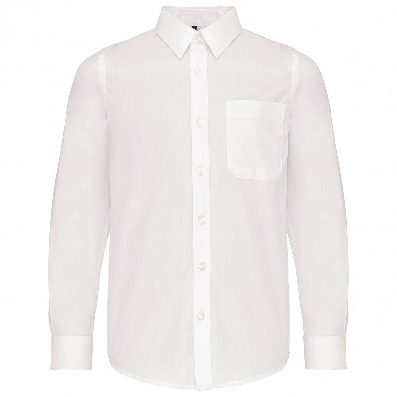 Chemise popeline manches longues enfant