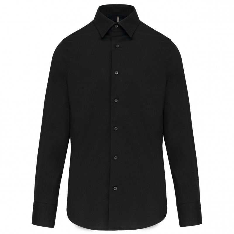 Chemise coton / élasthanne manches longues homme