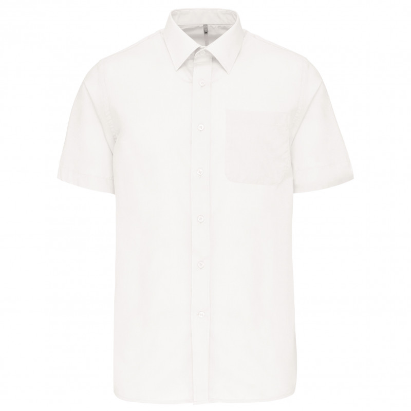 Chemise popeline polycoton manches courtes entretien facile homme