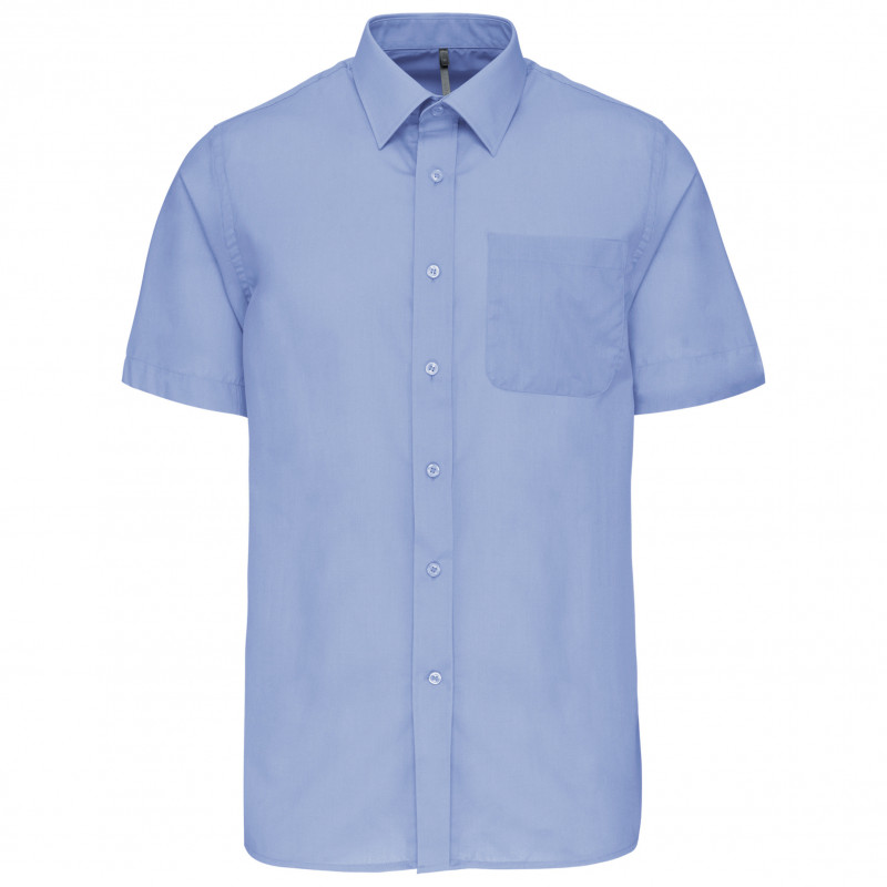 Chemise popeline polycoton manches courtes entretien facile homme