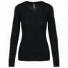 Pull col V femme