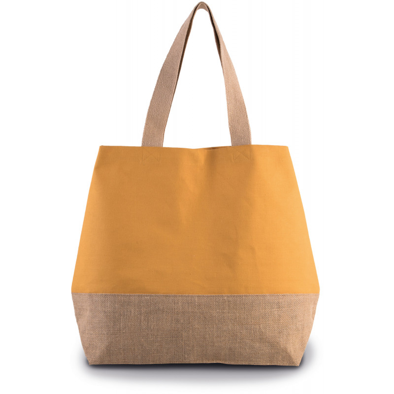 Sac shopping en toiles de coton et jute