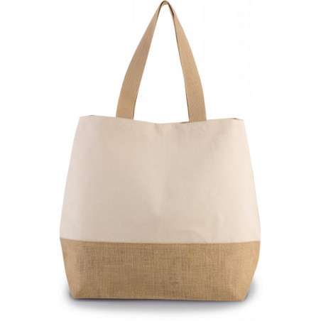 Sac shopping en toiles de coton et jute