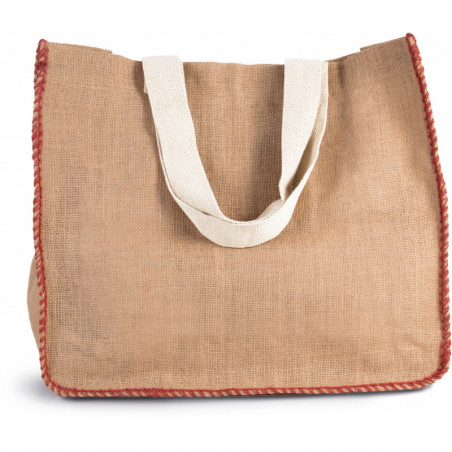 Sac en jute avec coutures contrastées