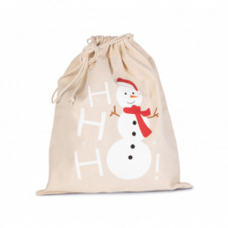 Sac coton à cordon motif bonhomme de neige