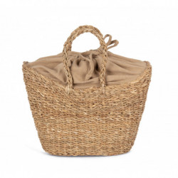 Sac panier demi-lune en jonc de mer