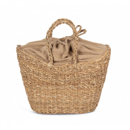 Sac panier demi-lune en jonc de mer