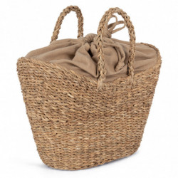 Sac panier demi-lune en jonc de mer