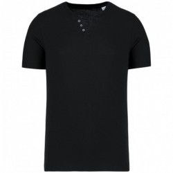 T-shirt écoresponsable henley manches courtes homme - 140 g