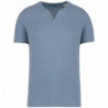 T-shirt écoresponsable henley manches courtes homme - 140 g