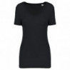 T-shirt Lyocell TENCEL col V manches courtes femme - 145 g