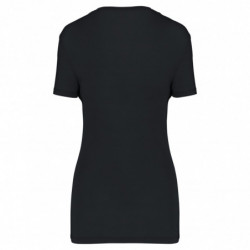 T-shirt Lyocell TENCEL col V manches courtes femme - 145 g