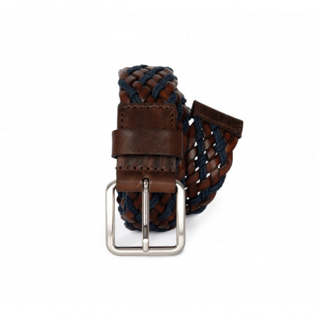 Ceinture tressée bicolore