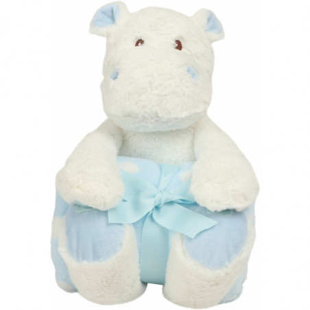 Peluche hippopotame avec couverture