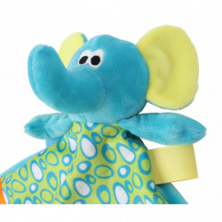 Doudou plat multicolore éléphant