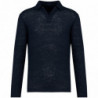 Polo manches longues en lin homme