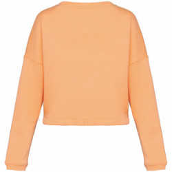 Sweat-shirt écoresponsable à col rond oversize crop femme