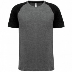 T-shirt triblend bicolore sport manches courtes unisexe