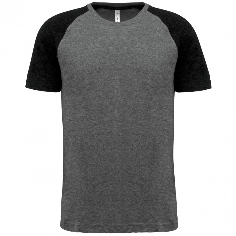 T-shirt triblend bicolore sport manches courtes unisexe