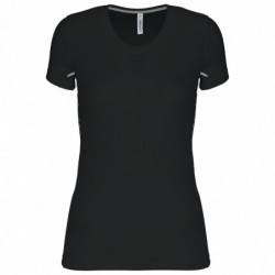 T-shirt de sport bi-matière manches courtes femme