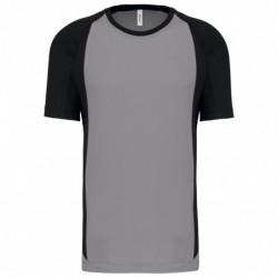 T-shirt de sport bicolore manches courtes unisexe