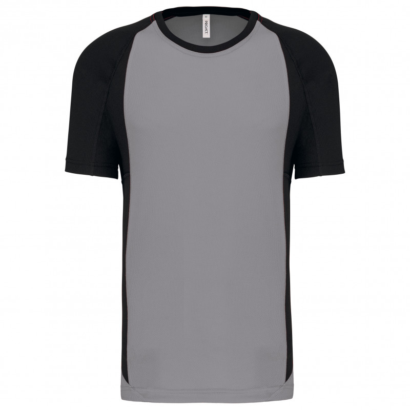 T-shirt de sport bicolore manches courtes unisexe