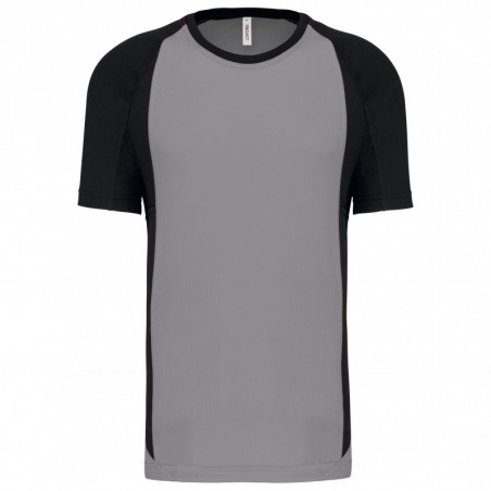 T-shirt de sport bicolore manches courtes unisexe