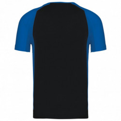 T-shirt de sport bicolore manches courtes unisexe