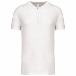 T-shirt 1/4 zip sport manches courtes unisexe