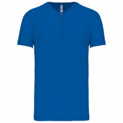 T-shirt 1/4 zip sport manches courtes unisexe