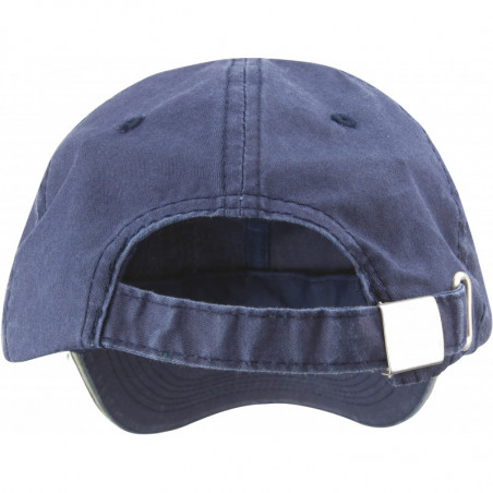 Casquette coton fine ligne lavé avec visière sandwich