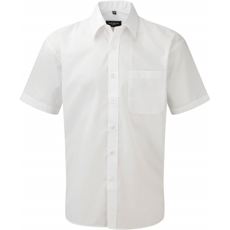 Chemise homme popeline polycoton manches courtes