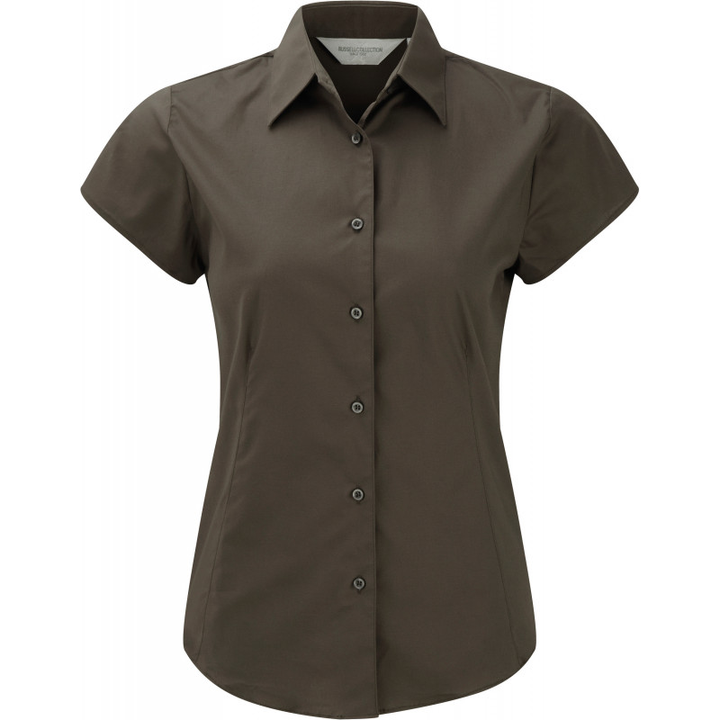 Chemise fittée femme manches courtes